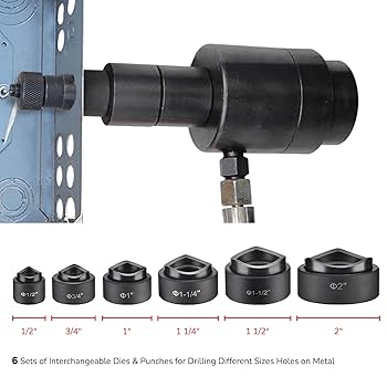 Yescom 10 Ton Hydraulic Knockout Punch Set 1/2
